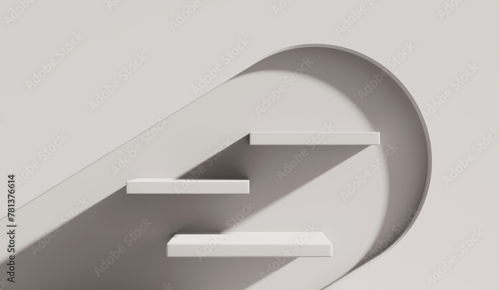 Poster abstract white platform podium showcase for product display 3d rendering