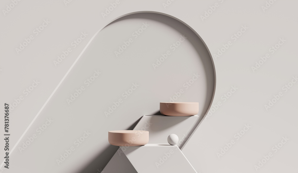 Poster abstract white platform podium showcase for product display 3d rendering
