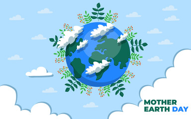 Fototapeta premium Flat mother earth day vector illustration