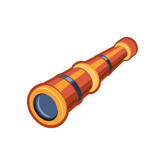 Telescope, spyglass for studying the planets and a solar eclipse. Icon, sticker, scrapbooking, children's room. Vector