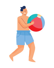 summer party man with beach ball - 781378636