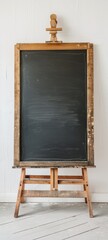 An artist's empty chalkboard, poised for a masterpiece in a bright studio
