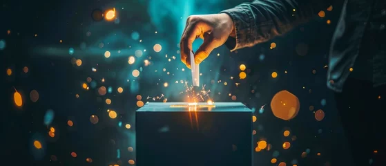 Deurstickers Blockchain-based voting systems, ensuring transparency and security in elections, and making the process accessible from any location © Shutter2U