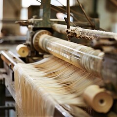 Papermaking at pace, rollers transform fibers, mills rhythm - obrazy, fototapety, plakaty