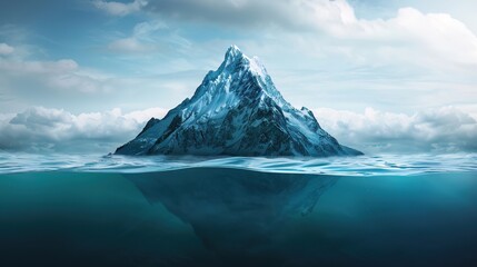 The iceberg model in business, where the observable issues are only a small part of the larger systemic challenges - obrazy, fototapety, plakaty