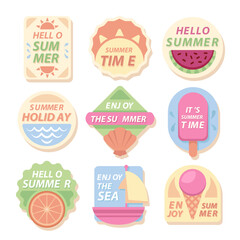 Flat design summer labels set