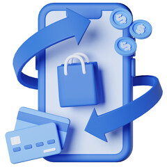 Obraz premium Cashback Shopping E-Commerce Sale 3D