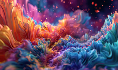 A Mesmerizing 3D Abstract Multicolor Visualization
