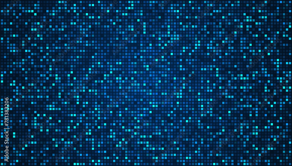 Aufkleber Digital Pixel Explosion. Abstract Virtual Cyber Space Data Flow. Halftone Pixel Effect Round Explosion. Vector Illustration.