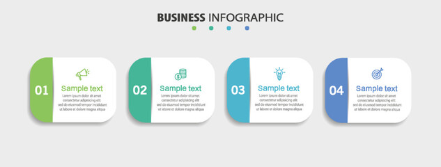 Business infographic design template with 4 options, steps or processes	 - obrazy, fototapety, plakaty