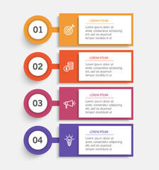 Business infographic design template with 4 options, steps or processes	