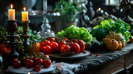 Various vegetables spread on the table