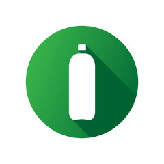 Plastic bottle icon in a green with shadow. Vector illustration isolated on white background