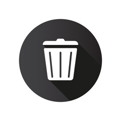 Garbage icon in flat style isolated on background