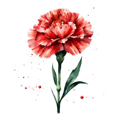 red carnations. a bouquet of beautiful flowers. drawing. illustration. artificial intelligence generator, AI, neural network image. background for the design.