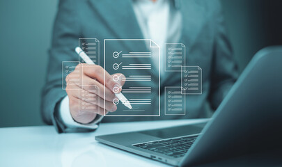 Electronic signature Paperless workplace document business paperless digital internet sign agreement paper online on smartphone tablet management app using pencil digital write working..data office