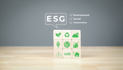ESG environment sustainable world green earth concept energy ecosystem for sustainable Governance environmental nature on report finance risk social strategy renewable decrease dioxide global gas zero