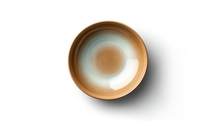 Empty brown ceramic bowl isolated on white background, clipping path included.