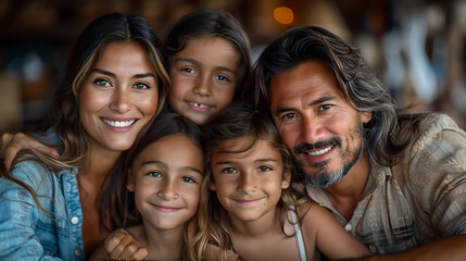 Obraz premium Happy multi-ethnic family enjoying quality time together