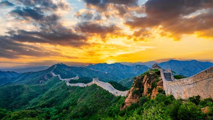 Foto op Plexiglas The Great Wall of China at dusk. Famous travel destinations in China. © ABCDstock