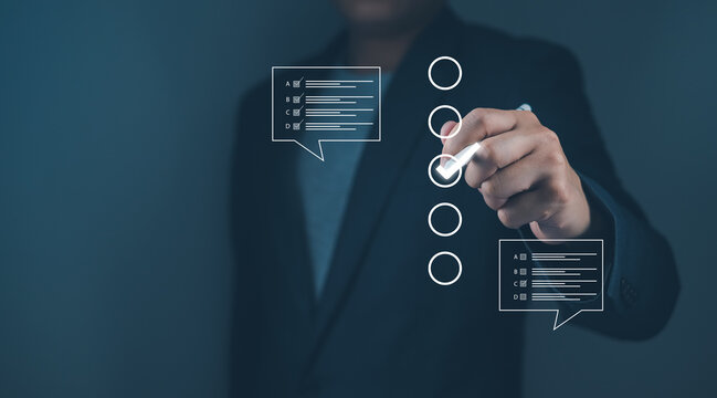 checklist documen Online survey question assessment form digital test feedback service poll quiz fill analysis survey answer on checkbox consumer management questionnaire productivity checklist