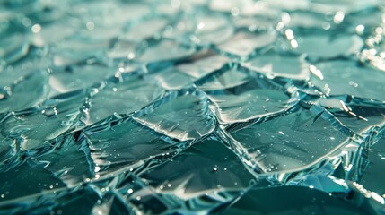 A glass surface covered in abundant water