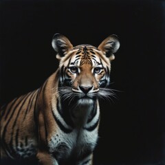 tiger on black