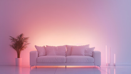 modern living room concept, White Scandinavian interior design with sofa, Ona a pastel dark colour