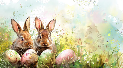 Easter illustration, background 