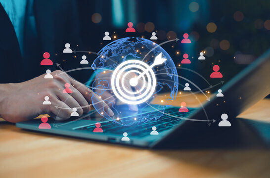 Business man show service community technology