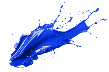 splashes of blue liquid isolated on white background template