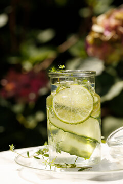 Flavored waters - lime, cucumber and thyme