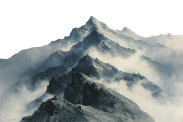 Beautiful mountain isolated on transparent background