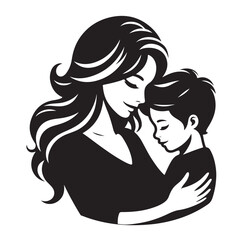 Mother daughter silhouette,Mother son, silhouette, vector files, EPS, Mather's day,