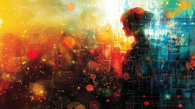 Craft an image of futuristic social paradigms