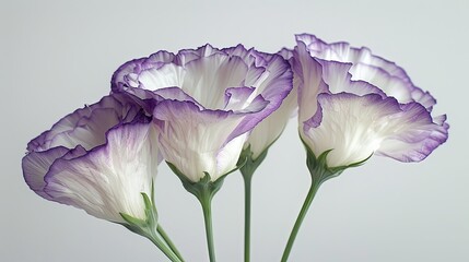 Naklejka premium Vibrant Contrast Purple White Eustoma Elegance