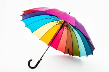 A vibrant and stylish umbrella, perfect for rainy or seasonal concepts . photo on white isolated background