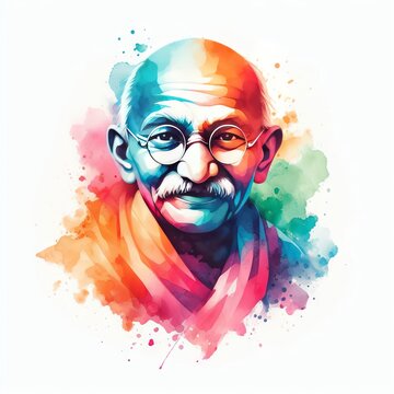 mahatma gandhi illustration on white