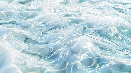 The surface of white water wave light overlay background has a clear sea surface pattern and a reflection effect backdrop. Marble texture with desaturated colors. Sunny aqua ripple movement captured