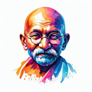 mahatma gandhi illustration on white