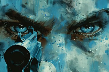 The icy stare of a pair of steel-blue eyes pierces through the darkness, their gaze unyielding and unforgiving as they lock onto their target with deadly intent