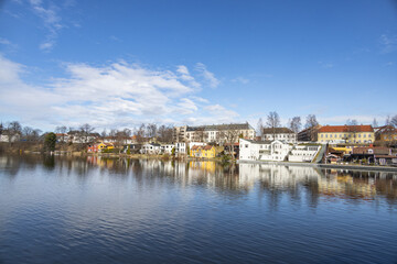 Walking along Nidelven (River) in a Spring mood in Trondheim city - 781403647