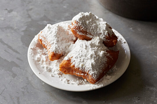 Beignets - deep fried pastry with icing sugar