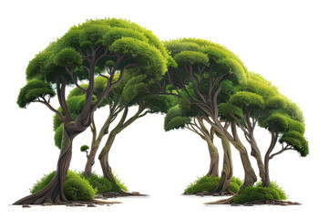 A group of trees that form a natural archway, png