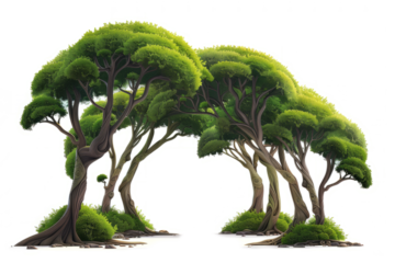 A group of trees that form a natural archway, png