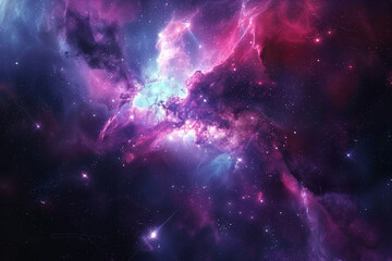 Fototapeta premium Nebula and galaxies in space. Abstract cosmos background