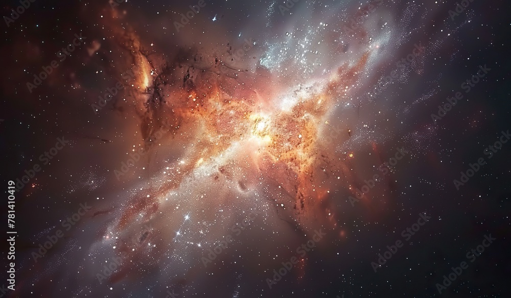 Wall mural majestic cosmic galaxy filled with stars and nebulae