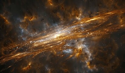 Majestic views of a spiral galaxy ablaze with stars - obrazy, fototapety, plakaty