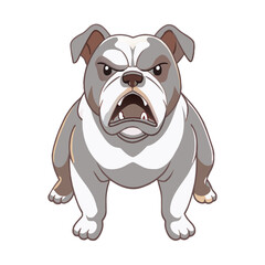 An angry bulldog engraved in vector form, portraying ferocity with meticulous detail, capturing strength and tenacity.
