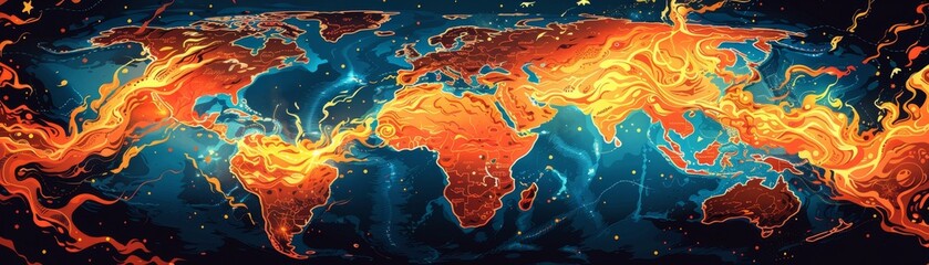 Fluid World Map Illustration